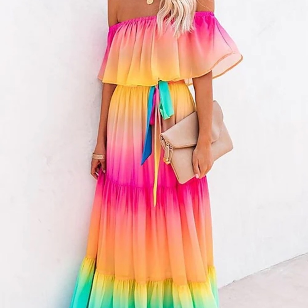 Vici rainbow dress.  Size large.  Worn once.  BEAUTIFUL!!!